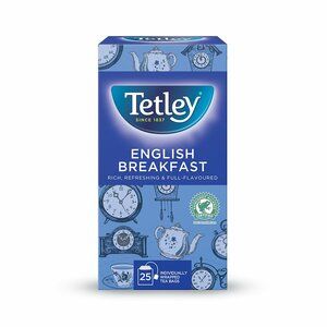 Tetley English Breakfast Tea Bags Individually Wrapped and Enveloped (Pack 25) - 0403254